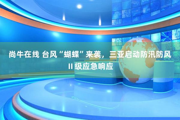 尚牛在线 台风“蝴蝶”来袭，三亚启动防汛防风Ⅱ级应急响应